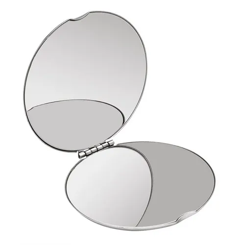 Miroir de Poche Cœur Chromé Personnalisable - Cadeau Publicitaire