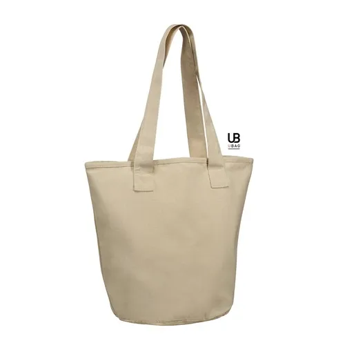Tote Bag Coton 220g avec Soufflets et Bouton Pression - PRATO