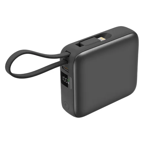 BATTERIE DE SECOURS AVEC 2 CABLES - 10 000 MAH BLANC