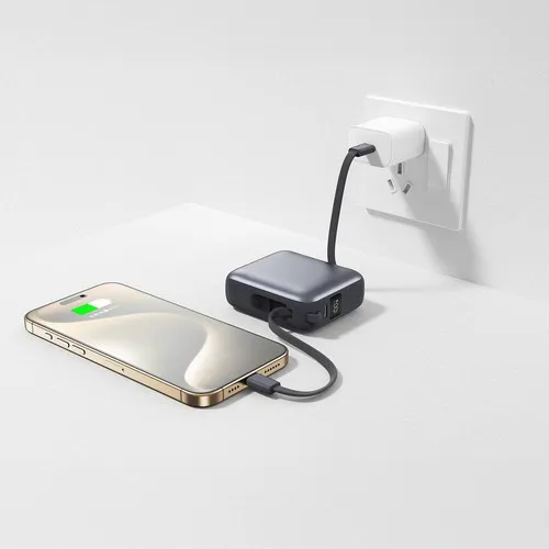 BATTERIE DE SECOURS AVEC 2 CABLES - 10 000 MAH BLANC