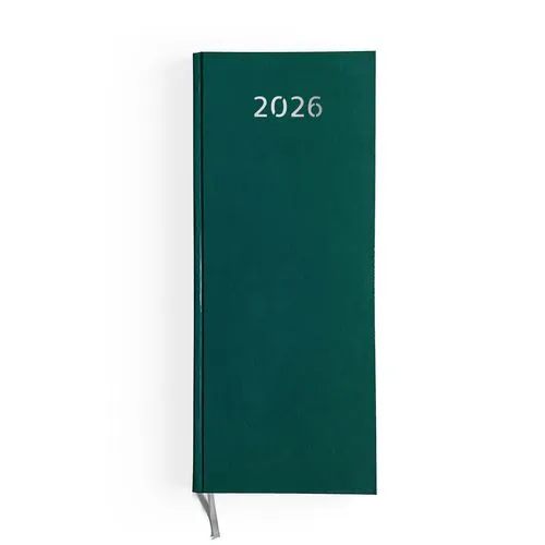 AGENDA DE CAISSE 2026 - DOS CARRE COUSU COLLE EMBOITE - 137 x 335 mm - COUVERTURE BORDEAUX - TRANSFERT A CHAUD