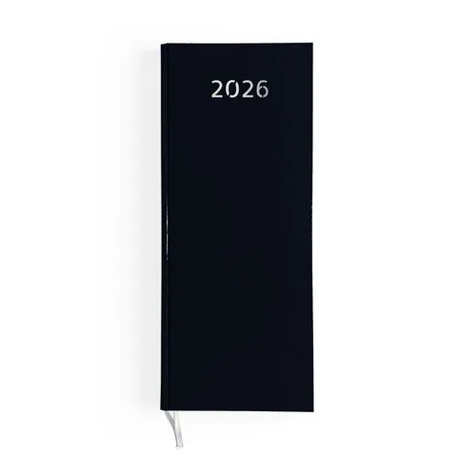 AGENDA DE CAISSE 2026 - DOS CARRE COUSU COLLE EMBOITE - 137 x 335 mm - COUVERTURE BORDEAUX - TRANSFERT A CHAUD