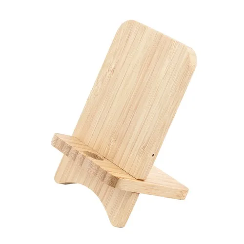 Support Téléphone Bambou avec Chargeur Sans Fil 10W Personnalisable
