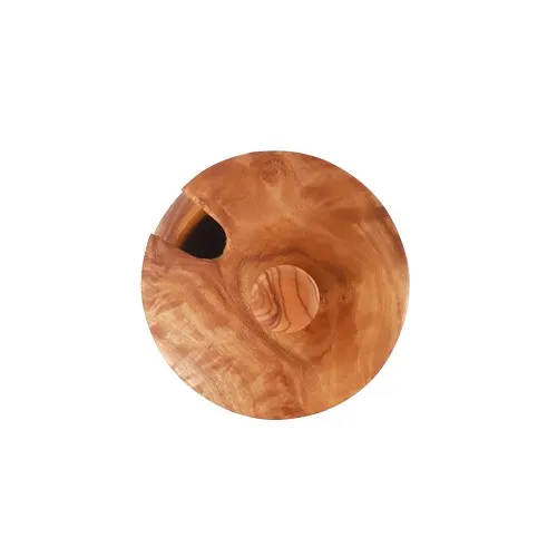 Sucrier en bois d'olivier avec couvercle et cuillère personnalisable