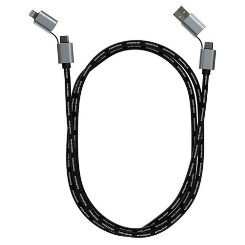 Câble de Charge 4-en-1 Jacquard Personnalisable sur Toute sa Longueur