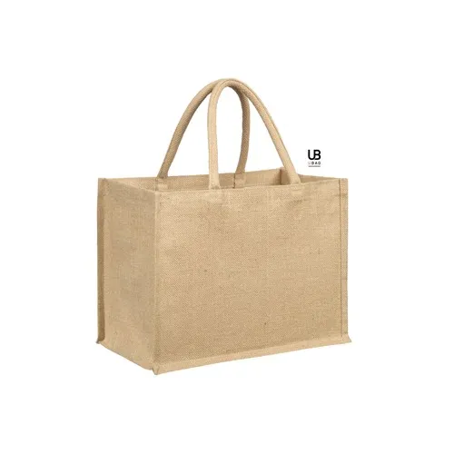 Sac Shopping Jute Rayé Personnalisable CLAUDIA - 43x34x19 cm
