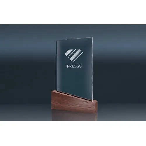 Trophée Verre et Bois Personnalisable - Récompense Prestige Entreprise