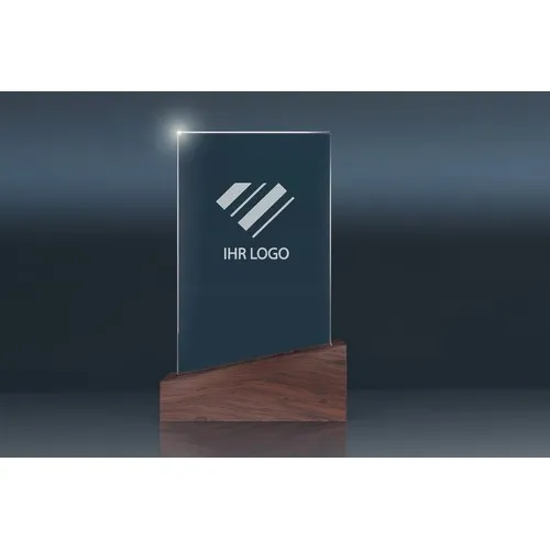 Trophée Verre et Bois Personnalisable - Récompense Prestige Entreprise