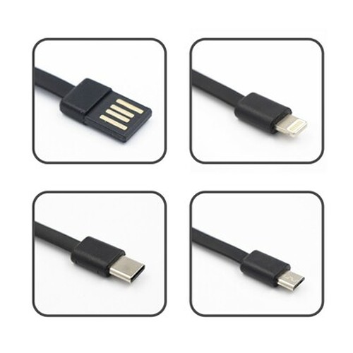 Power Bank 10000 mAh avec 3 câbles - Charge simultanée 3 appareils