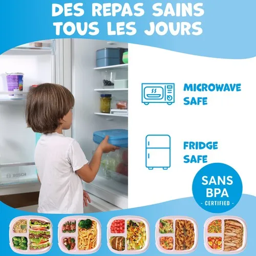 Lunch Box Enfant Tout-En-1 avec Couverts Intégrés - Personnalisable