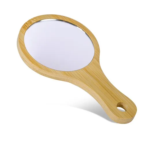 Miroir de poche en bambou personnalisable - Accessoire écologique