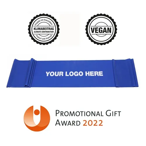 Bande de fitness bleu (fort) - végan & en latex naturel - à partir de 400 pcs.