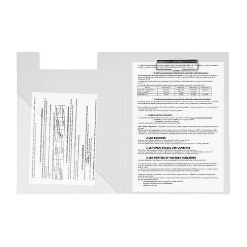 Porte-documents à rabat personnalisable avec poche transparente