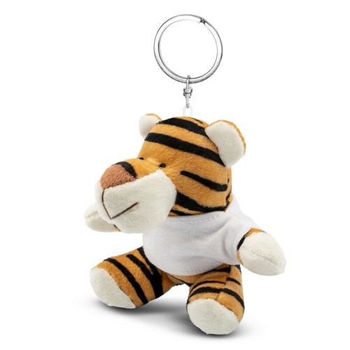 Porte-clés Tigre en Peluche avec T-shirt Personnalisable