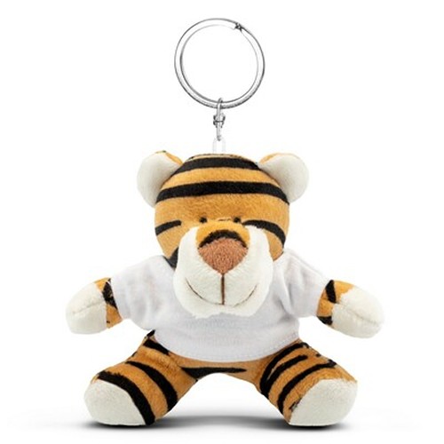 Porte-clés Tigre en Peluche avec T-shirt Personnalisable
