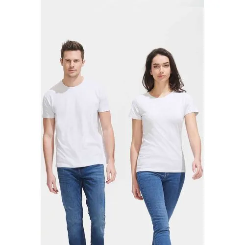 Tee-Shirt Unisexe Couleur - 150gr -  XXS Blanc Chiné
