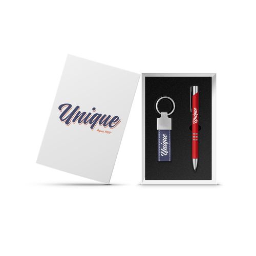 Coffret Cadeau d'Entreprise Personnalisable avec Stylo et Porte-clés