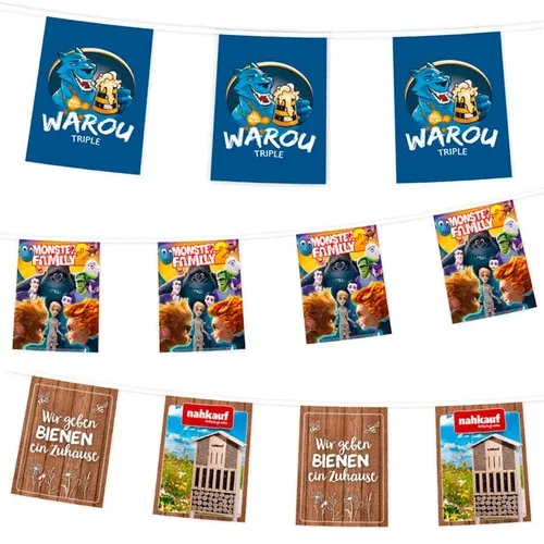 Guirlande Personnalisée 20 Fanions A5 - 5 Mètres sur Mesure