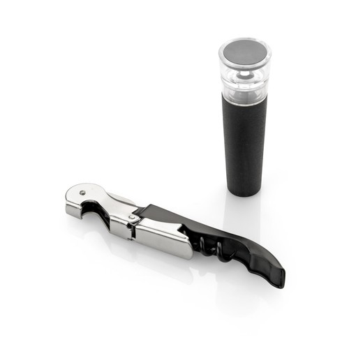 Coffret Accessoires à Vin 2 Pièces avec Pompe à Vide Personnalisable