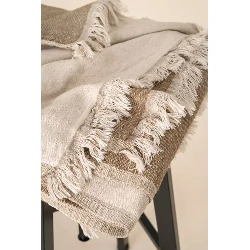 Fouta Personnalisable Coton-Lin 135x180cm - Sérigraphie Premium