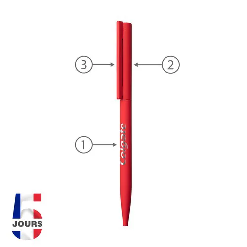 Stylo bille Sari THIN ROUGE MAT