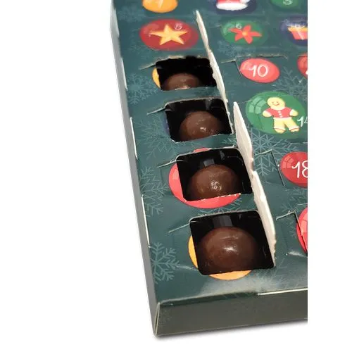 Calendrier de l'Avent Chocolat Bio Personnalisé 12x14cm