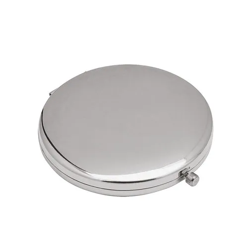 Miroir de Poche Rond Personnalisable en Métal Chromé