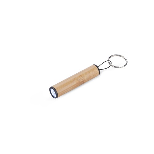 Porte-clés lampe torche en bambou personnalisable