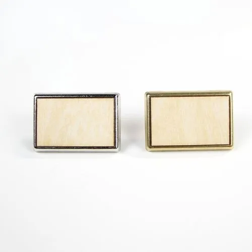 Pin's RECTANGLE Bois - France - Gris Argent