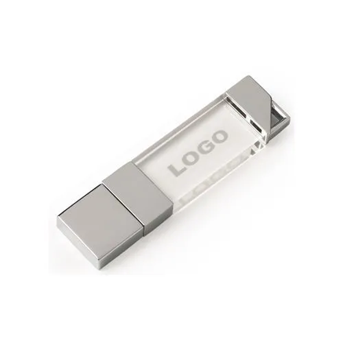 Clé USB Light Verre et Métal avec LED - Personnalisable