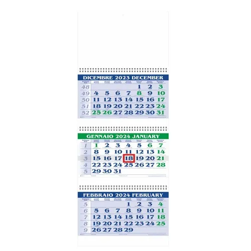 Calendrier Triptyque Trimestriel 12 Feuilles - Personnalisable