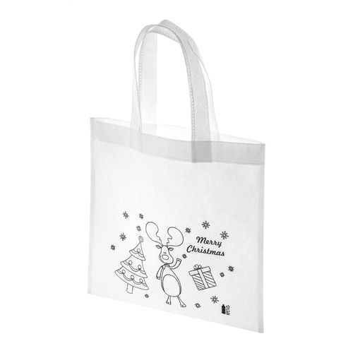 Sac de Noël à Colorier Personnalisable en RPET Recyclé avec Crayons