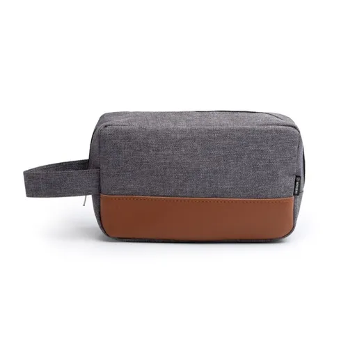 Trousse de Toilette RPET Personnalisable avec Détails Cuir PU
