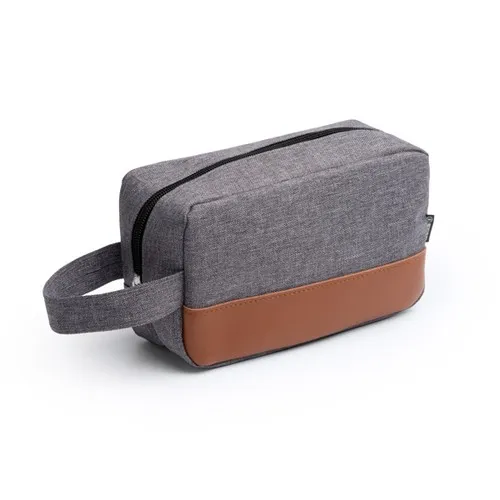 Trousse de Toilette RPET Personnalisable avec Détails Cuir PU