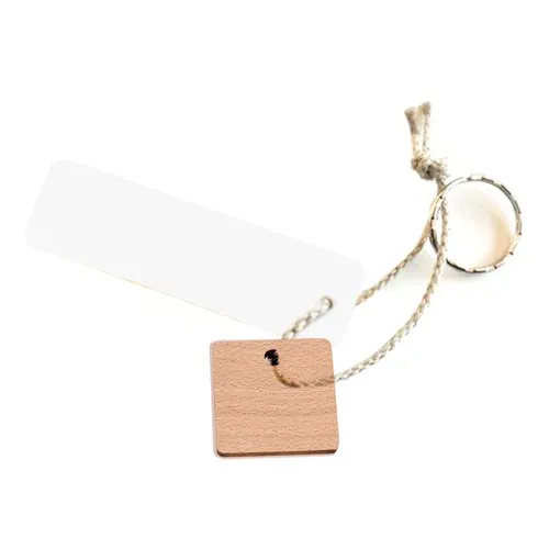 Porte-clés carré en bois gravé - Made in France 100% écoresponsable