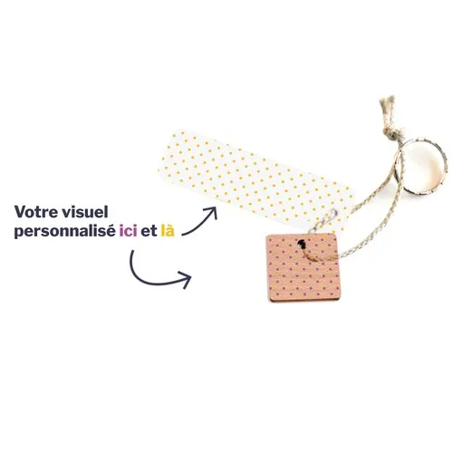 Porte-clés carré en bois gravé - Made in France 100% écoresponsable