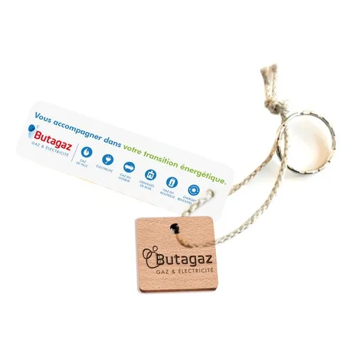 Porte-clés carré en bois gravé - Made in France 100% écoresponsable