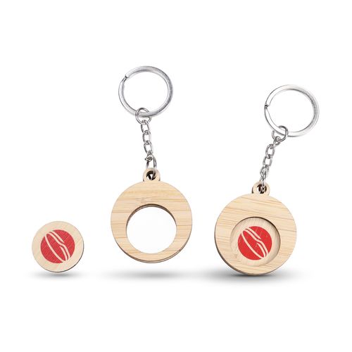 Porte-clés Totem avec Jeton Personnalisable en Zamac - AT200