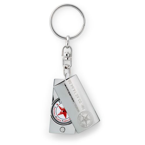 Porte-clés Totem avec Jeton Personnalisable en Zamac - AT200