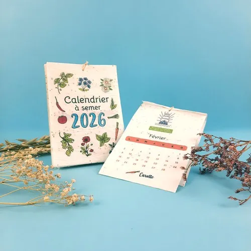 Calendrier Écologique Papier à Graines 13 Pages Personnalisable