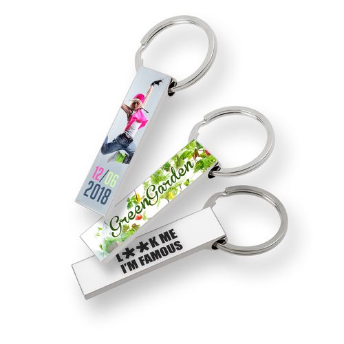 Porte-Clés Rectangulaire Zamac Personnalisable Impression Quadri