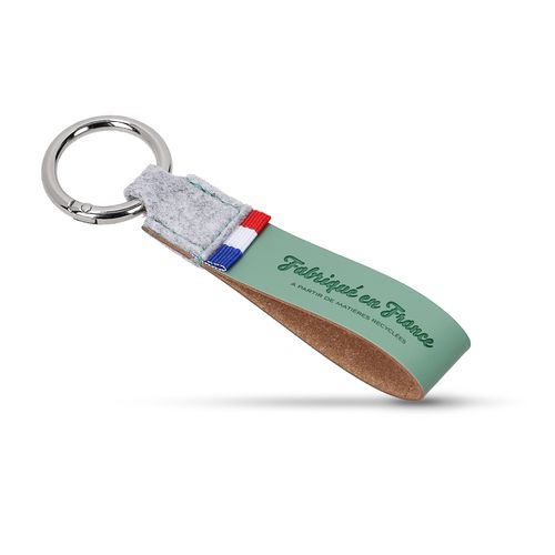 Porte-clés Éco-responsable Cuir et Feutre Recyclés - Fabrication Française
