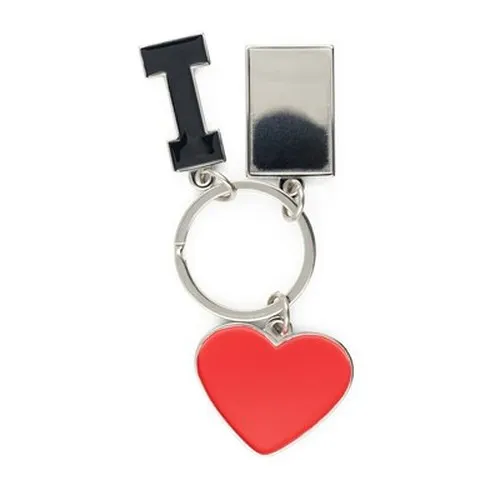 Porte-clés "I love ..." avec plaque en métal | Lydus