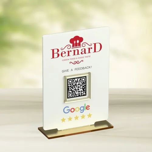 Menu Numérique Personnalisable avec QR Code - Plexi, Bois, Métal