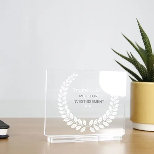 Trophée en plexiglas RECTANGLE - France 3 mm