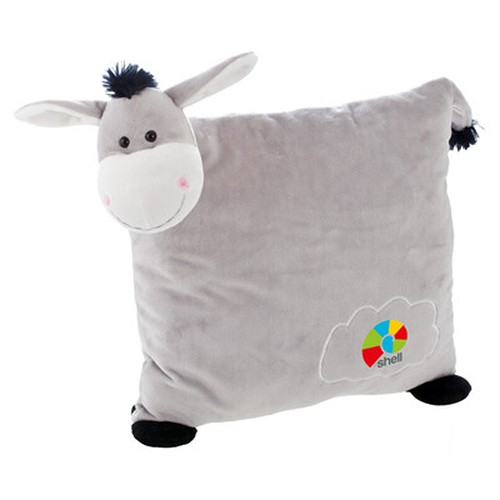 Oreiller Peluche Âne Personnalisable 30 cm - Cadeau Publicitaire