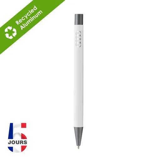 NoClip, stylo bille poussoir blanc STOCK FR