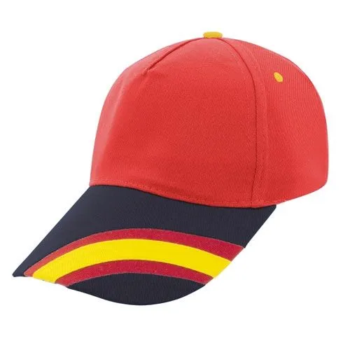 CASQUETTE 5 PANNEAUX DRAPEAU ESPAGNE "DEVA"