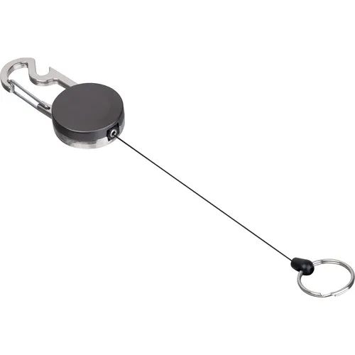 Porte-clés extensible multifonction avec mousqueton et décapsuleur