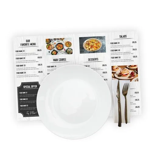 SET DE TABLE PAPIER 420 x 300 mm 80g OFFSET - IMPRESSION QUADRI RECTO SEUL